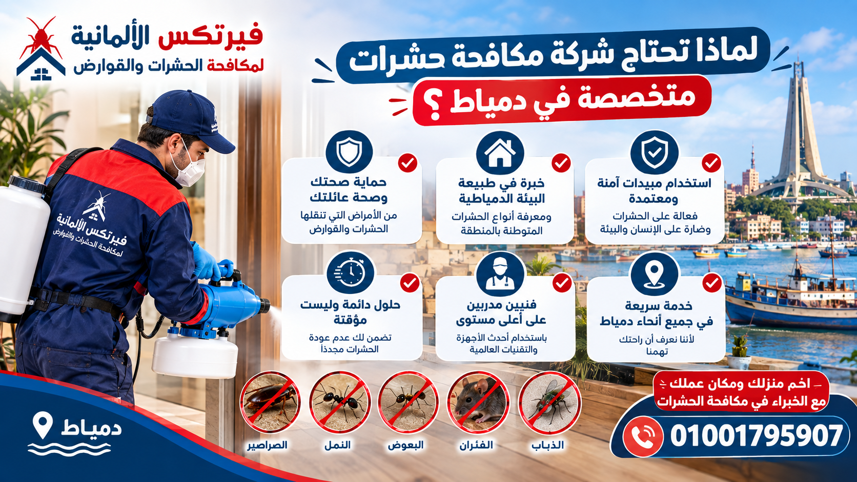 أهمية مكافحة الحشرات في دمياط – حشرات منزلية شائعة